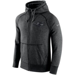 Nike Baltimore Ravens Heather Grey Gridiron Grey Zip Hoodie