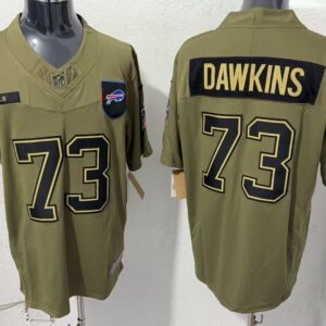 Nike Bills 73 Dion Dawkins Olive 2025 Salute to Service F.U.S.E. Vapor Limited Men Jersey