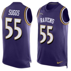 Ravens 55 Terrell Suggs Purple Men Limited Tank Top Jersey