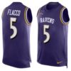 Ravens 5 Joe Flacco Purple Men Limited Tank Top Jersey