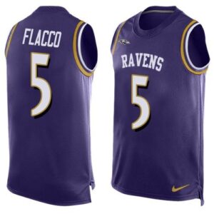 Ravens 5 Joe Flacco Purple Men Limited Tank Top Jersey
