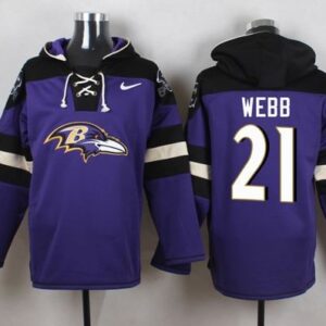 Ravens 21 Lardarius Webb Purple Player Pullover Sweatshirt Hoodie