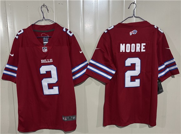 Buffalo Bills 2 D.J. Moore Red Vapor Limited Men Jersey