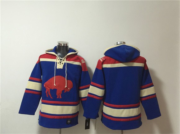 Buffalo Bills Blank Royal Ageless Must-Have Lace-Up Pullover Hoodie