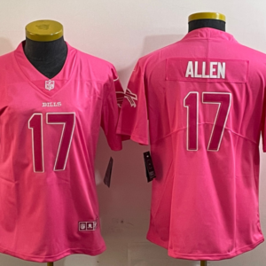 Buffalo Bills 17 Josh Allen Pink Vapor Limited Women Jersey(Run Small)