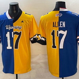 Buffalo Bills 17 Allen Blue Yellow Split Vapor Limited Men Jersey