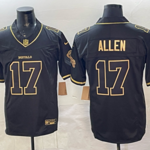 Buffalo Bills 17 Allen Black Gold F.U.S.E. Vapor Limited Men Jersey