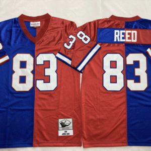 Bills 83 Andre Reed Blue Red Splite Throwback Men Jersey
