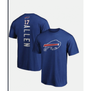 Bills 17 Josh Allen Blue T-shirt