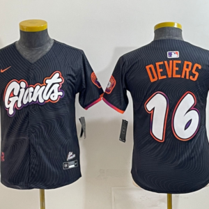 MLB Giants 16 Devers Black City  Nike Cool Base Youth Jersey