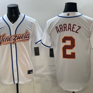 Team Venezuela Giants 2 Luis Arráez White 2026 World Cup Cool Base Men Jersey