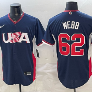 Team USA Giants 62 Webb Navy 2026 World Cup Cool Base Men Jersey