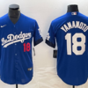 MLB Dodgers 18 Yoshinobu Yamamoto Blue City Connect Nike Cool Base Men Jersey