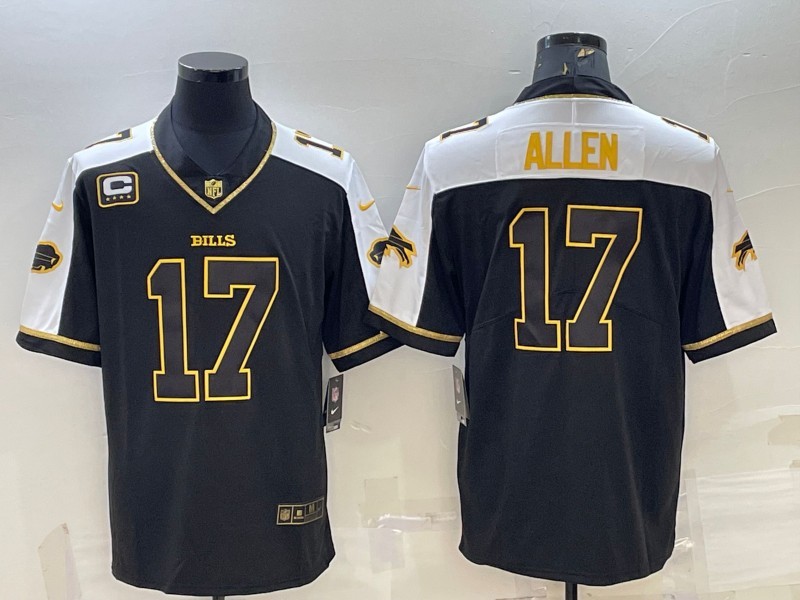 Nike Bills 17 Josh Allen Black Thanksgiving Day Vapor Limited Men Jersey