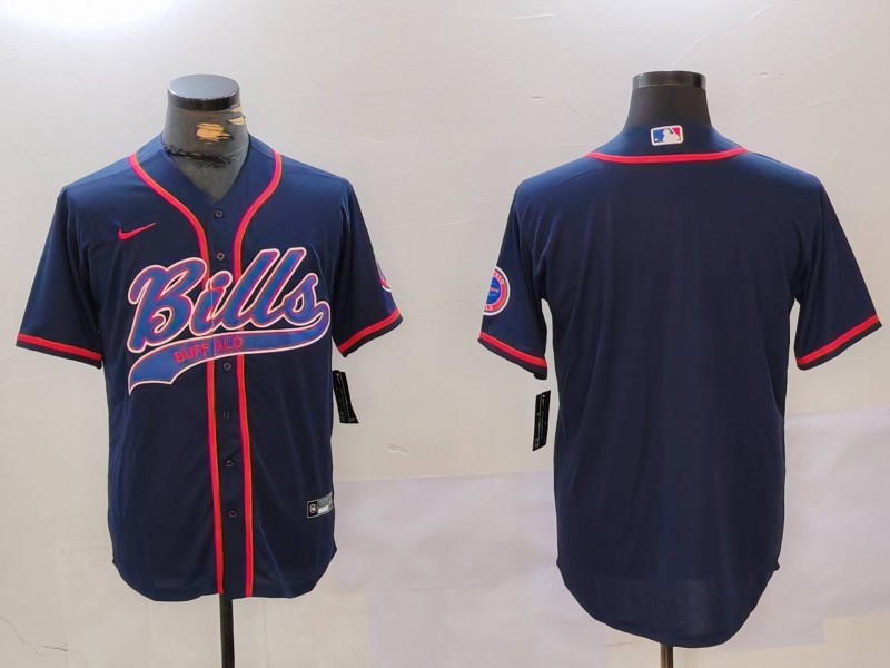 Nike Bills Blank Navy Vapor Baseball Limited Men Jersey