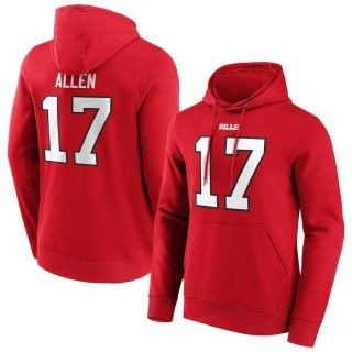Buffalo Bills 17 Josh Allen Red Hoodie