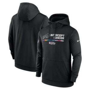 Bills Black 2022 Crucial Catch Therma Performance Pullover Hoodie