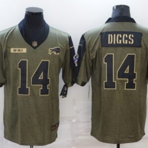Nike Buffalo Bills 14 Stefon Diggs 2021 Olive Salute To Service Limited Men Jersey