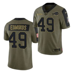 Nike Buffalo Bills 49 Tremaine Edmunds 2021 Olive Salute To Service Limited Men Jersey