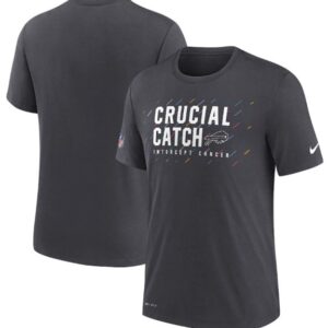 Bills Charcoal 2021 Crucial Catch Performance T-Shirt