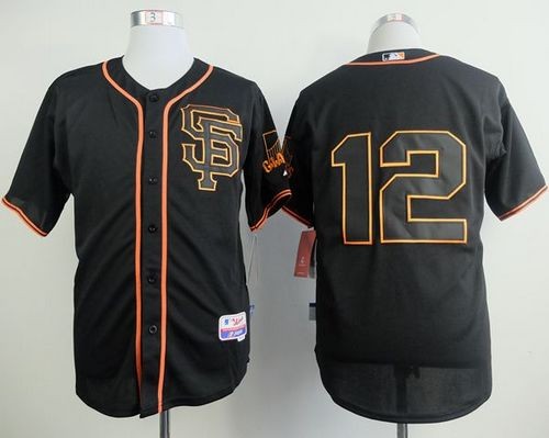 MLB Giants 12 Joe Panik Black Alternate Cool Base Men Jersey
