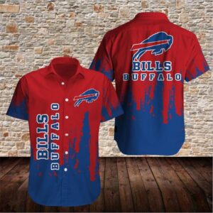 Buffalo Bills Summer Casual Slim Button-Down Short Sleeve Shirt