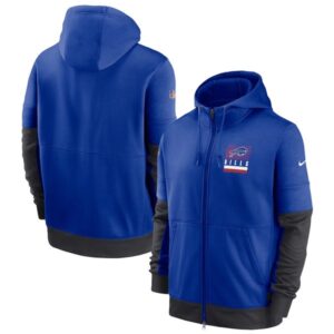 Bills Royal Sideline Impact Lockup Performance Full-Zip Hoodie