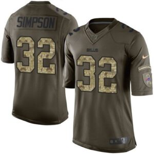 Bills 32 O. J. Simpson Green Men Stitched Limited Salute To Service Jersey