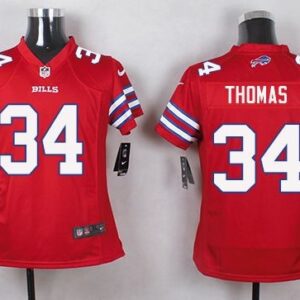 Bills 34 Thurman Thomas Red Youth Stitched Limited Color Rush Jersey