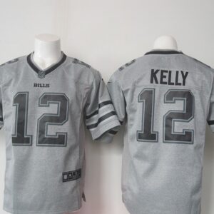 Bills 12 Jim Kelly Gridiron Gray II Men Limited Jersey