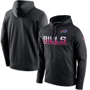Bills Breast Cancer Awareness Circuit Performance Black Pullover Hoodie