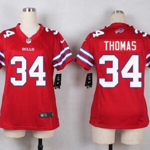 Bills 34 Thurman Thomas Red Women's Stitched Limited Color Rush Jersey