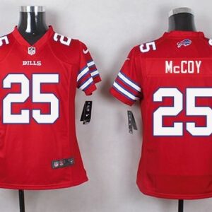 Bills 25 LeSean McCoy Red Youth Stitched Limited Color Rush Jersey