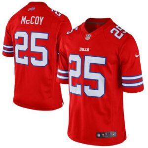 Bills 25 LeSean McCoy Red Youth Stitched Color Rush Jersey