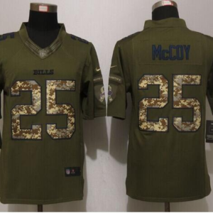 Buffalo Bills 25 LeSean McCoy Green Salute To Service Limited Men Jersey
