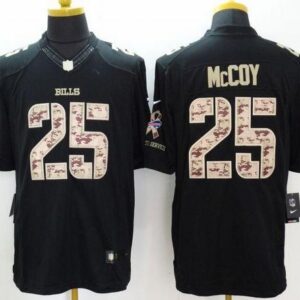 Bills 25 LeSean McCoy Black Men's Stitched Limited Salute to Service Jersey