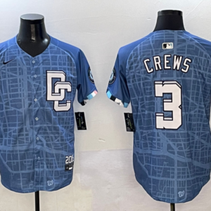 MLB Nationals 3 Dylan Crews Blue 2025 City Connect Nike Cool Base Men Jersey
