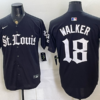 St.Louis Cardinals 18 Walker Black Black Gothic Men Jersey
