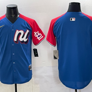 MLB Cardinals Blank Blue Red Alternate 2025 All Star Nike Cool Base Men Jersey