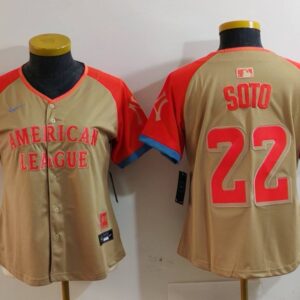 MLB Nationals 22 Juan Soto Cream 2024 All-Star Nike Cool Base Women Jersey