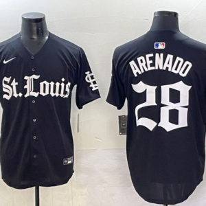 MLB Cardinals 28 Nolan Arenado  New Black Nike Cool Base Men Jersey