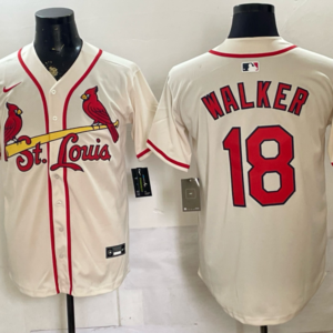 St.Louis Cardinals 18 Walker Cream Men Jersey