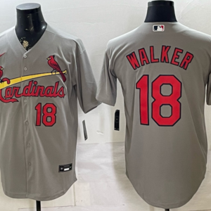 St.Louis Cardinals 18 Walker Grey Men Jersey