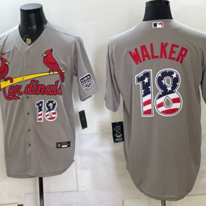 St.Louis Cardinals 18 Walker Grey USA 250 Fourth of July Men Jersey