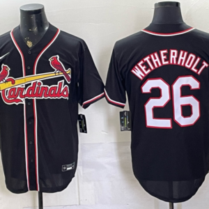 St.Louis Cardinals 26 Wetherholt 2026 Black Out Men Jersey