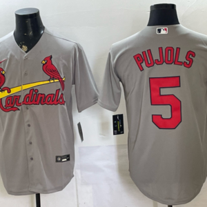 St.Louis Cardinals 5 Pujols Grey Men Jersey