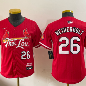 St.Louis Cardinals 26 Wetherholt Red City Cool Base Youth Jersey