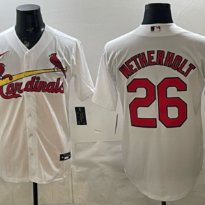St.Louis Cardinals 26 Wetherholt White Cool Base Men Jersey