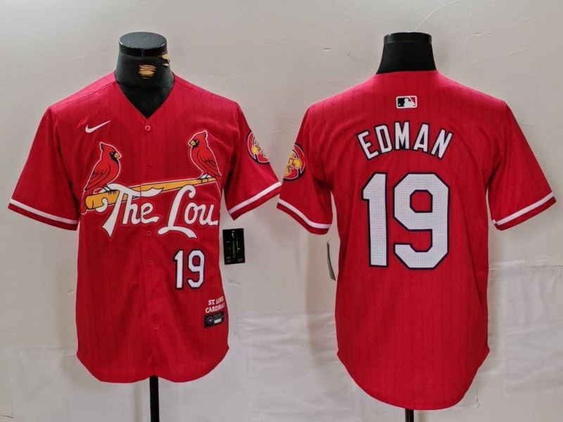 MLB Cardinals 19 Tommy Edman Red 2024 City Connect Nike Cool Base Men Jersey