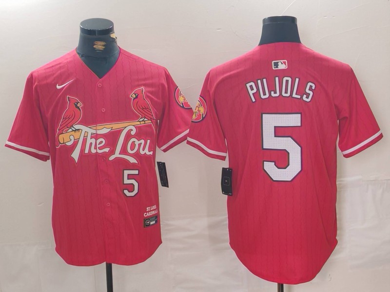 MLB Cardinals 5 Albert Pujols Red 2024 City Connect Nike Cool Base Men Jersey